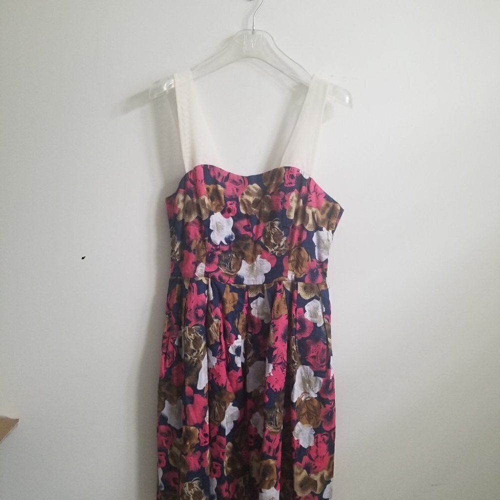 BB DAKOTA | dress floral mesh straps black pink cream sz 6 - Picture 2 of 7
